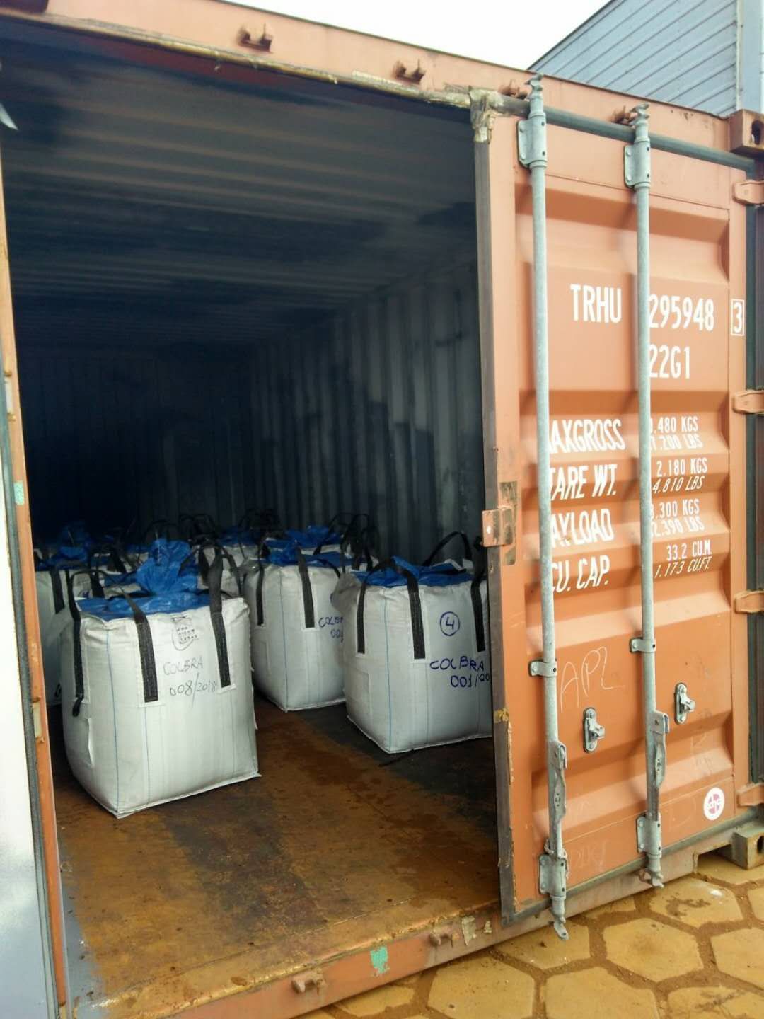 Container ready for shipment and trade logistics
